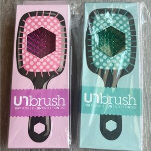 2 PIECE — FHI HEAT UNbrush Wet/Dry Vented Detangling Hair Brush Tik-Tok BRUSH!